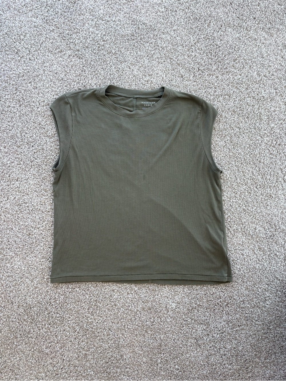 American Eagle Outfitters Olive Green Sleeveless Ribbed Tank
